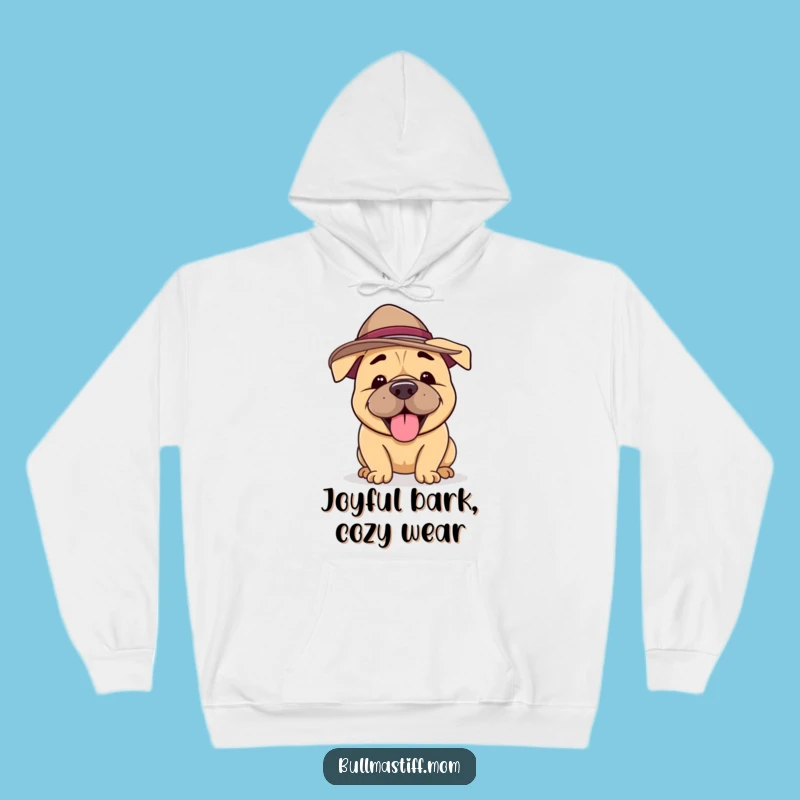 Funny Bullmastiff Hat Hoodie: Cozy Happy Dog Sweatshirt, Ideal Funny Gift