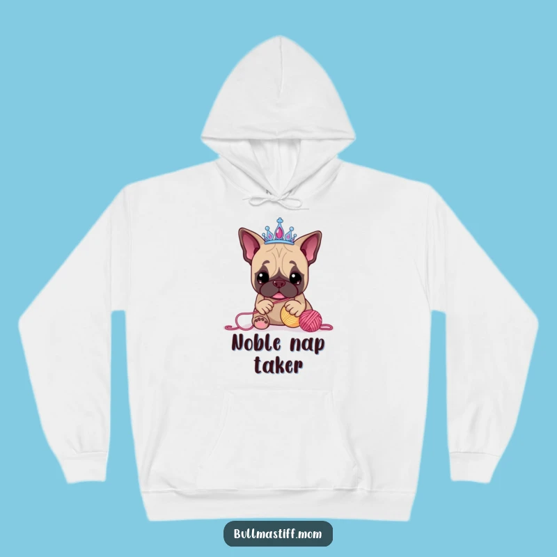 Cozy Funny Bullmastiff Tiara Hoodie: Warm Apparel for Dog Lovers and Giggle Seekers