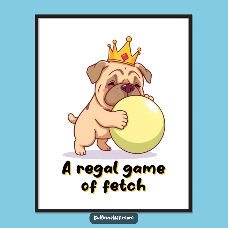 Royal Bullmastiff Wall Art Free Printable: Crowned Dog Decor, Funny Downloadable Art
