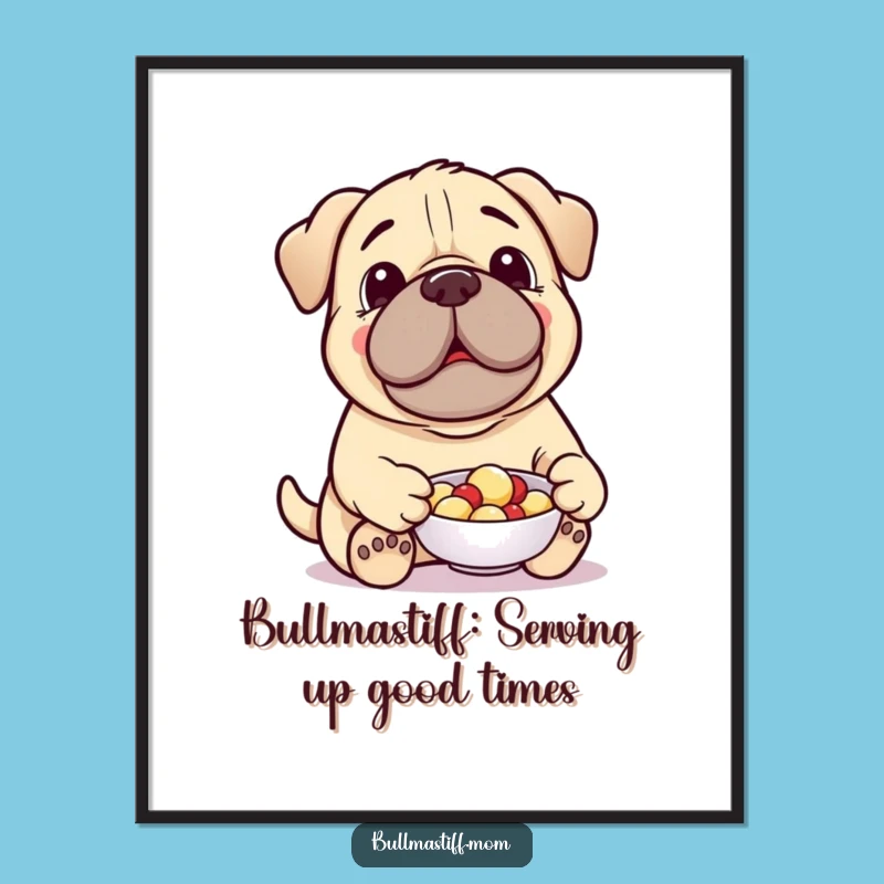 Free Printable Bullmastiff Wall Art: Generous Pup's Treat Dispenser Decor Downloadable
