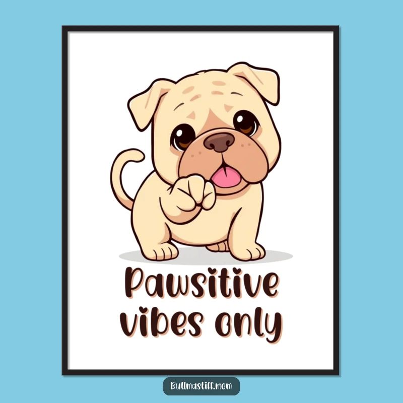 Free Printable Wall Art: Friendly Bullmastiff Handshake, Downloadable Art for Welcoming Spaces
