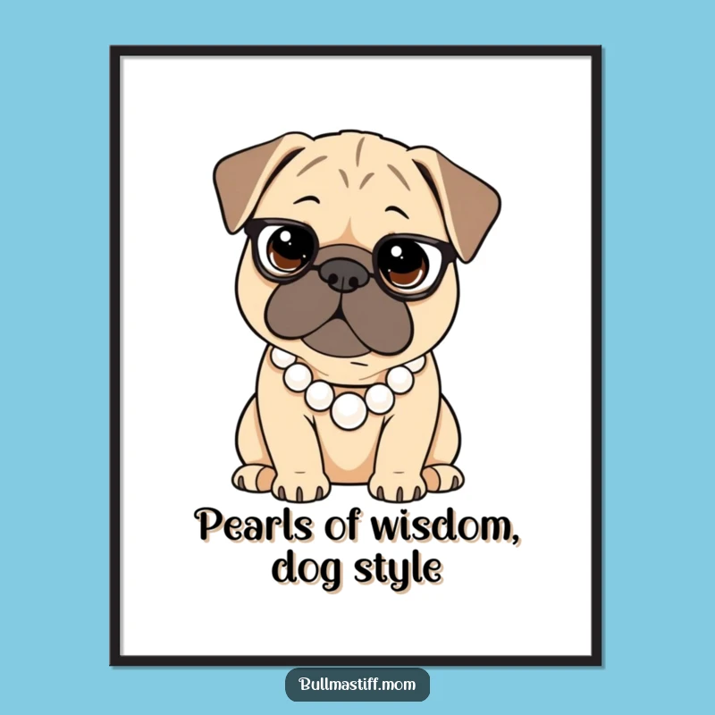 Free Printable Wall Art: Sophisticated Bullmastiff Pearls - Elegant Downloadable Decor