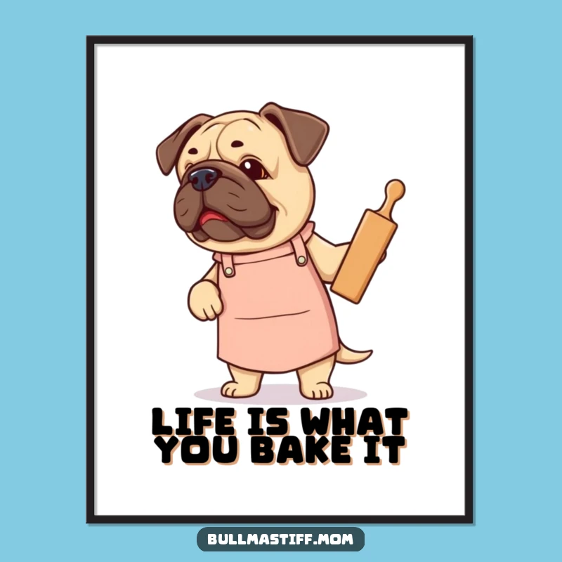 Funny Free Printable Wall Art: Bullmastiff Baker Downloadable Decor for Kitchens!
