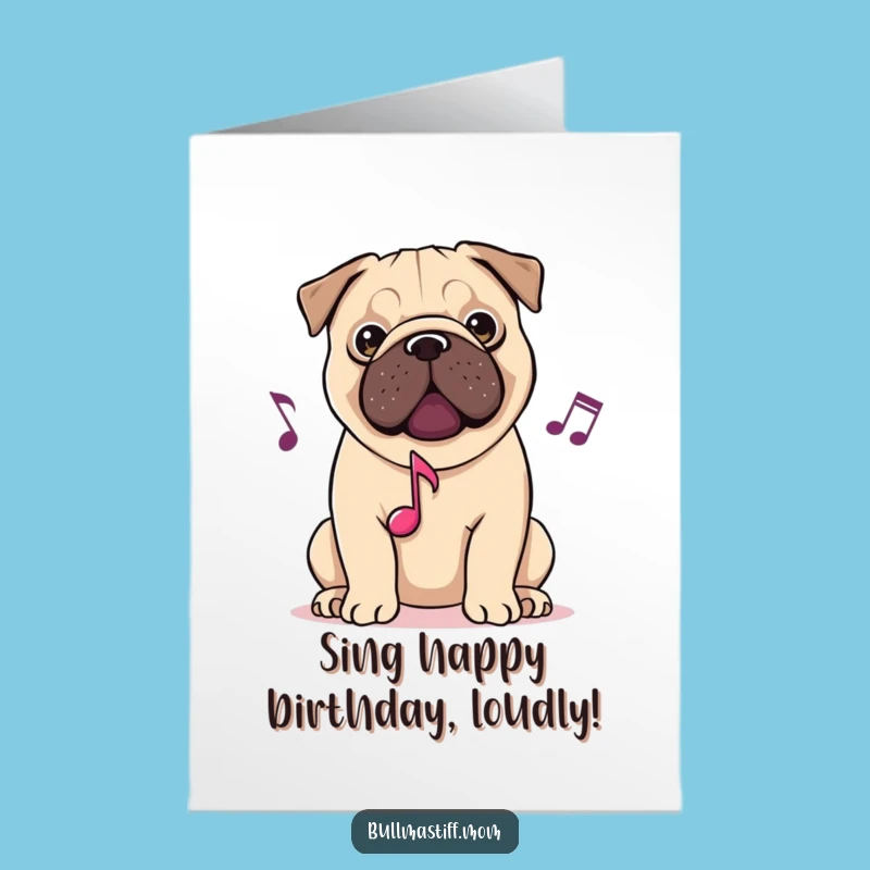 Musical Bullmastiff Birthday Card: Free Printable for a Harmonious Celebration!