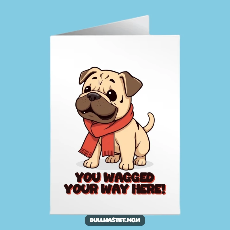 Free Printable Dog Card: Enthusiastic Bullmastiff, Joyful Downloadable Gift