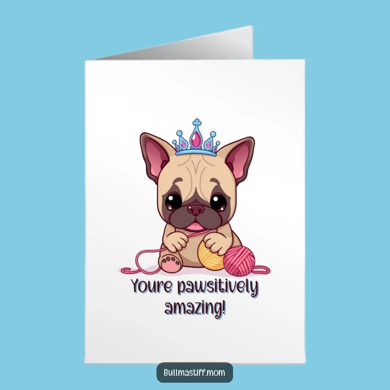 Free Printable Congrats Card: Regal Bullmastiff Unicorns Yarn - Unique Downloadable Gift