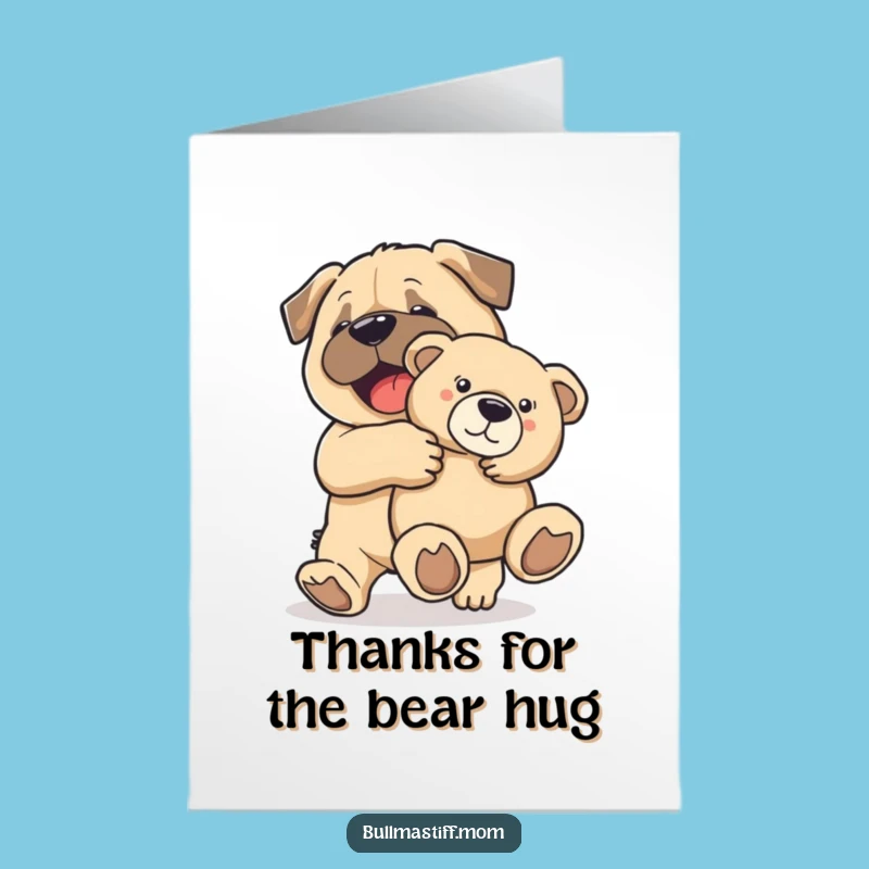 Free Printable Loving Bulldog Thank You Card - Sweet Downloadable Gift