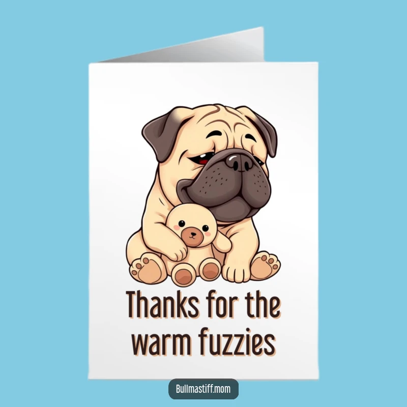 Free Printable Thank You Card: Adorable Bullmastiff Plush - Funny Downloadable Gift