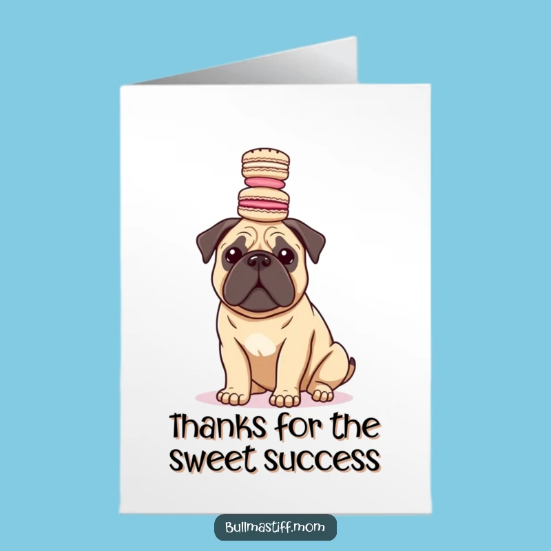 Free Printable Thank You Card: Delightful Bullmastiff Macaron Balance, Sweet Downloadable Gift