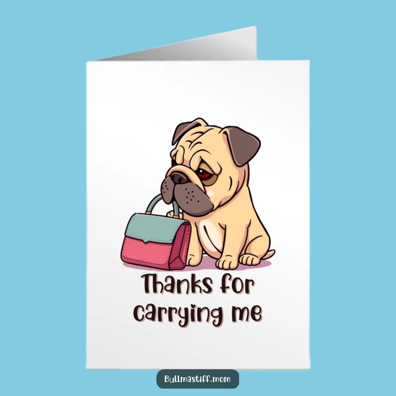 Free Printable Thank You Card: Funny Bullmastiff Style Icon, Downloadable DIY Gratitude
