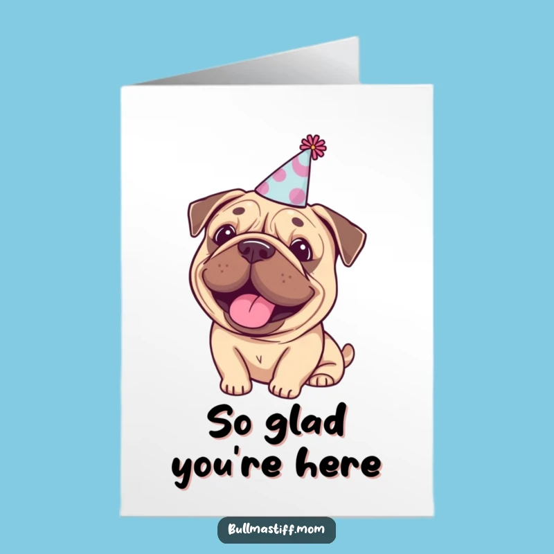 Free Printable Bullmastiff Party Hat Thank You Card - Fun Downloadable DIY Gift
