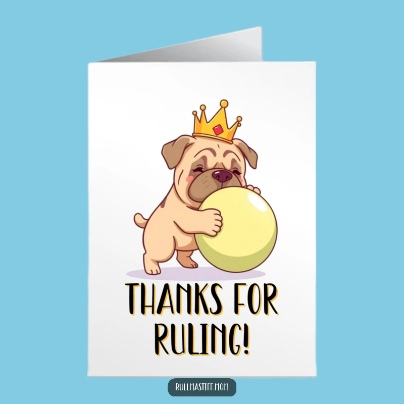 Noble Thank You Card Free Printable: Bullmastiff Crown, Playful Downloadable Gift