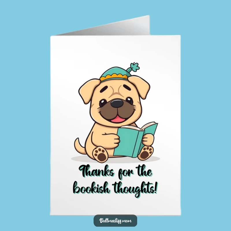 Free Printable Bullmastiff Thank You Card: Grateful Reader's Hat Tip Downloadable