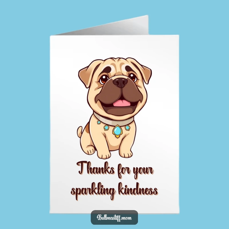 Free Printable Thank You Card: Dazzling Bullmastiff, Downloadable DIY Gratitude