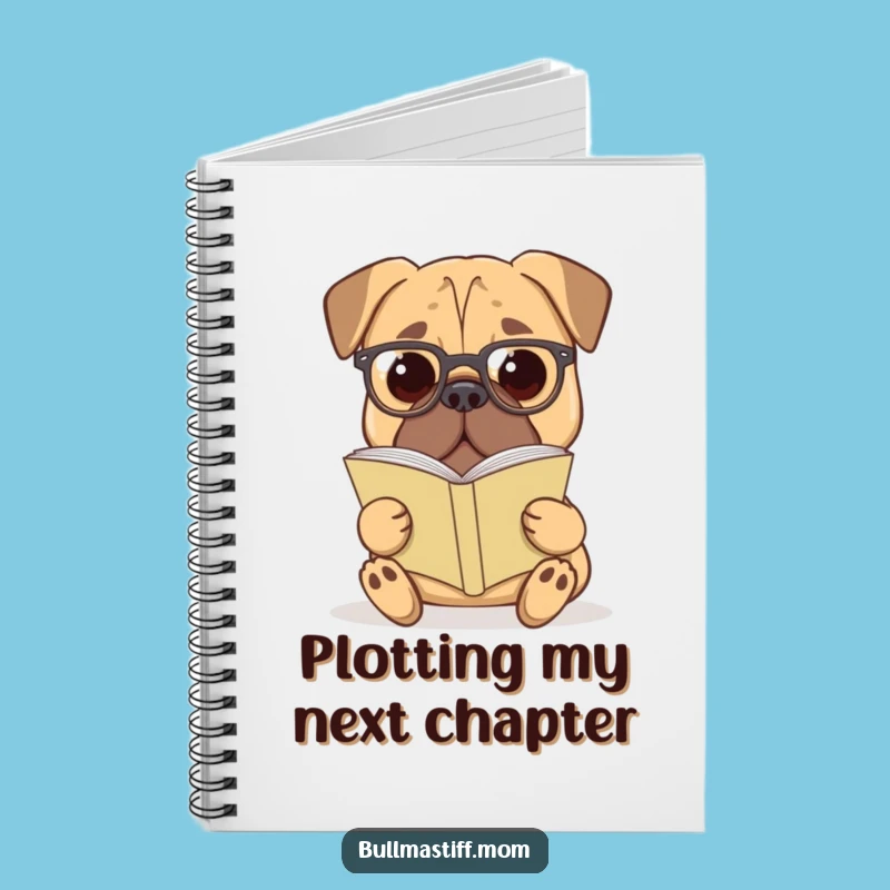 Funny Bullmastiff Notebook: Scholarly Dog Journal, Literary Fan Funny Gift