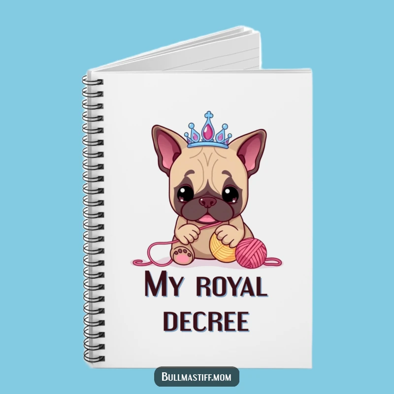 Funny Bullmastiff Tiara Notebook: Journal Your Thoughts with Playful Pup Charm
