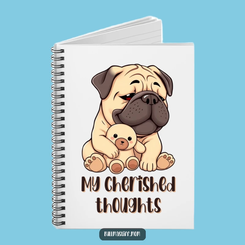 Capture Sweet Moments: Funny Bullmastiff Plush Toy Notebook for Your Thoughts