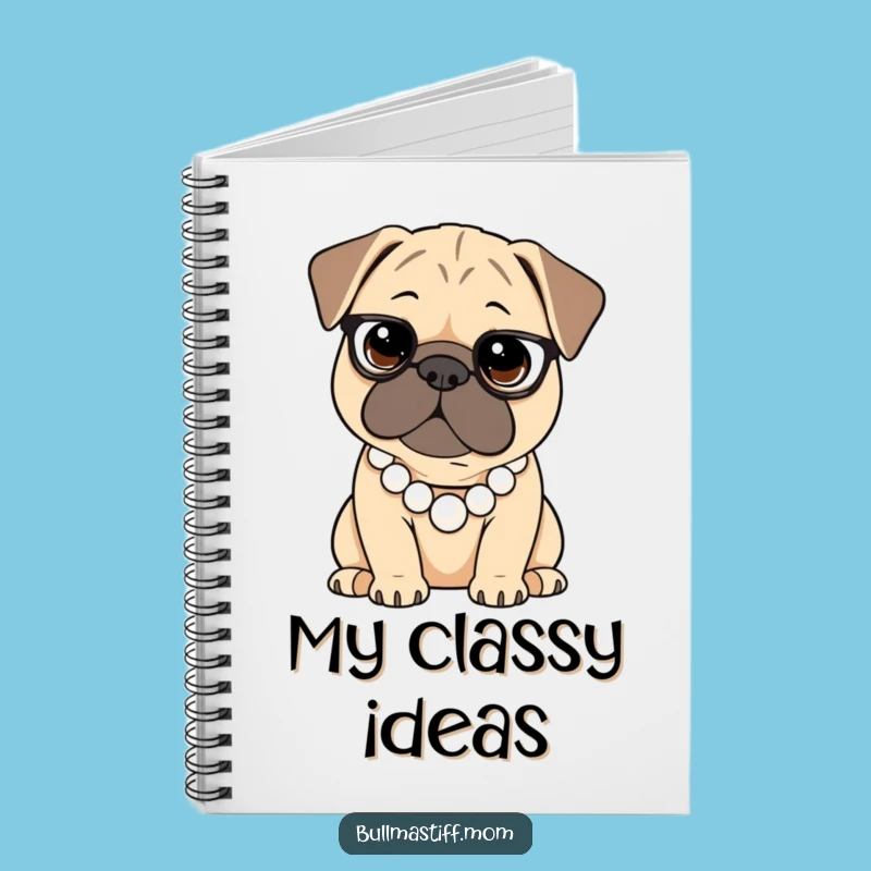 Elegant Notes: Funny Bullmastiff Pearl Necklace Notebook for Sophisticated Ideas