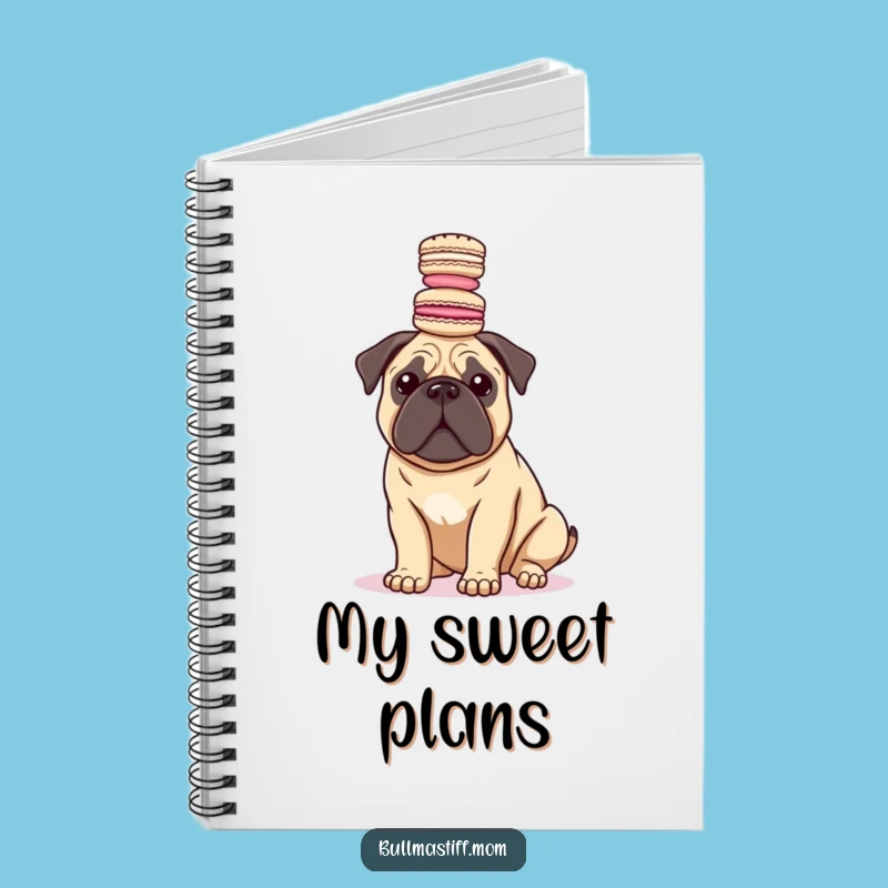 Funny Bullmastiff Macaron Balance Notebook: Jot Down Ideas with Doggy Delight