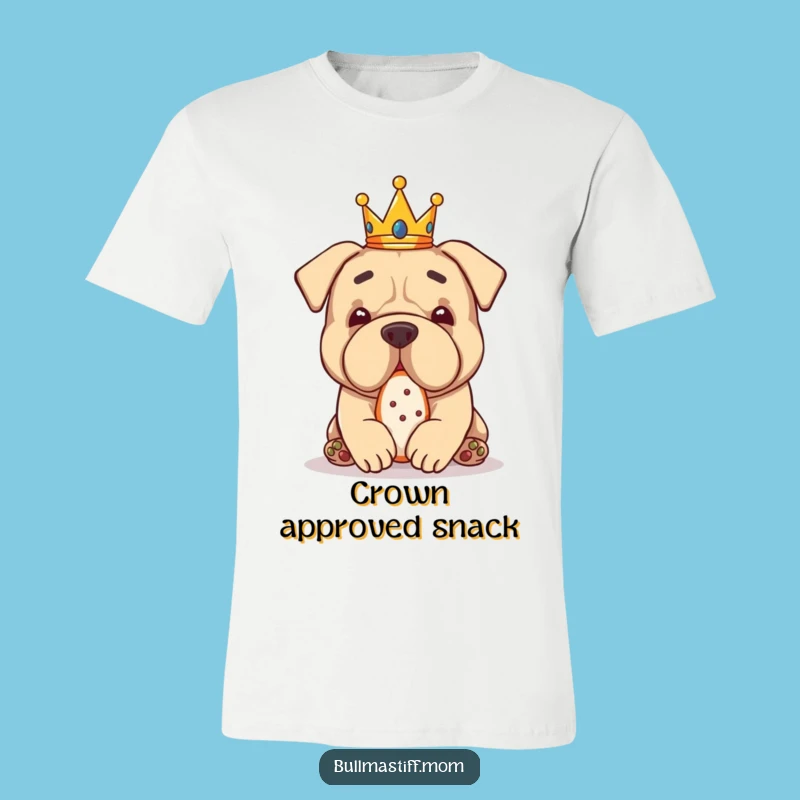 Funny Bullmastiff Crown Treat T-Shirt: Royal Dog Apparel Gift
