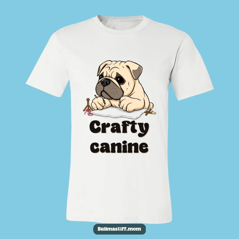 Funny Bullmastiff Embroidery T-Shirt: Hilarious Clumsy Paws Craft Tee