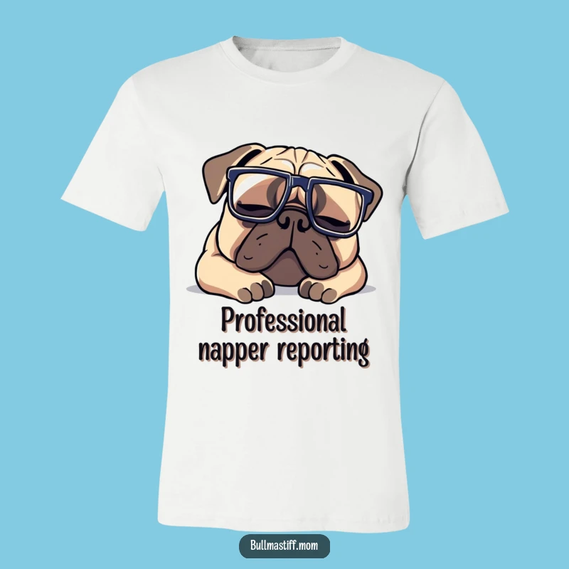 Funny Bullmastiff Oversized Glasses Nap T-Shirt, Comfy & Hilarious Dog Tee