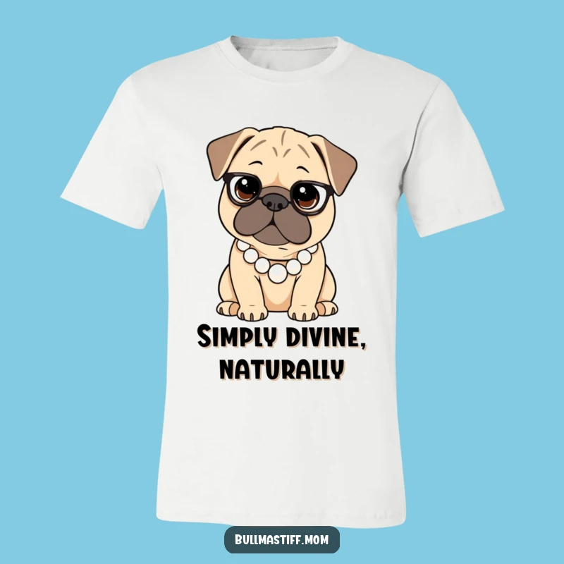 Funny Bullmastiff Pearl Necklace T-Shirt: Dapper Dog Fashion for Style Aficionados