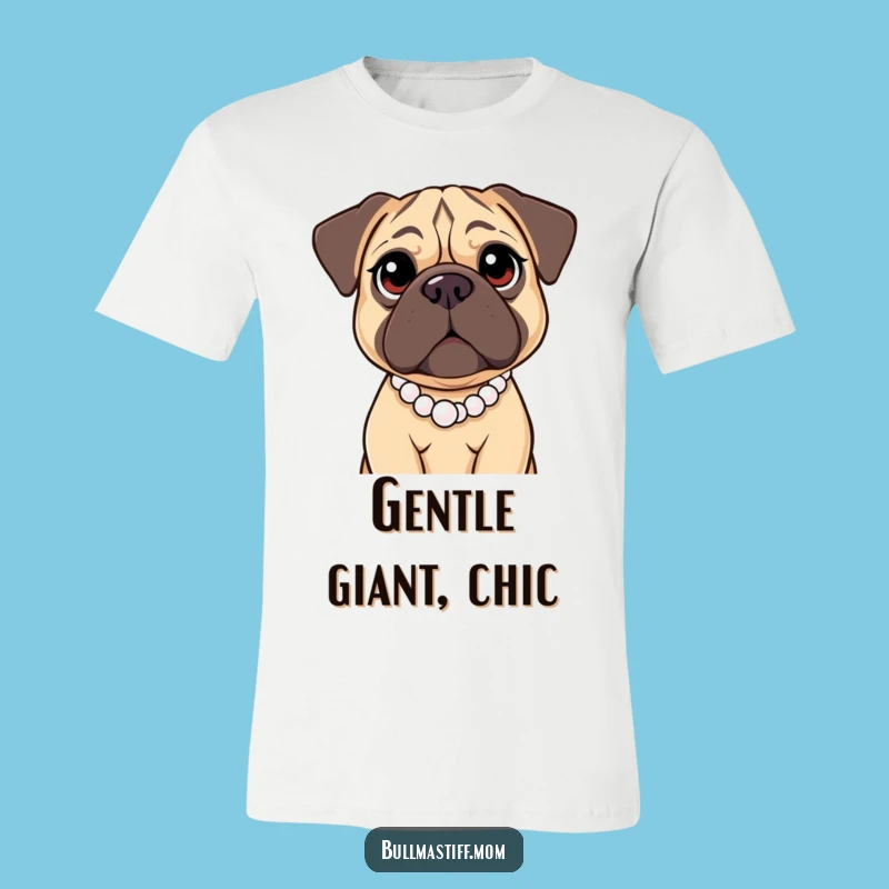 Funny Bullmastiff Pearl Necklace T-Shirt: Elegant Dog Lover Tee