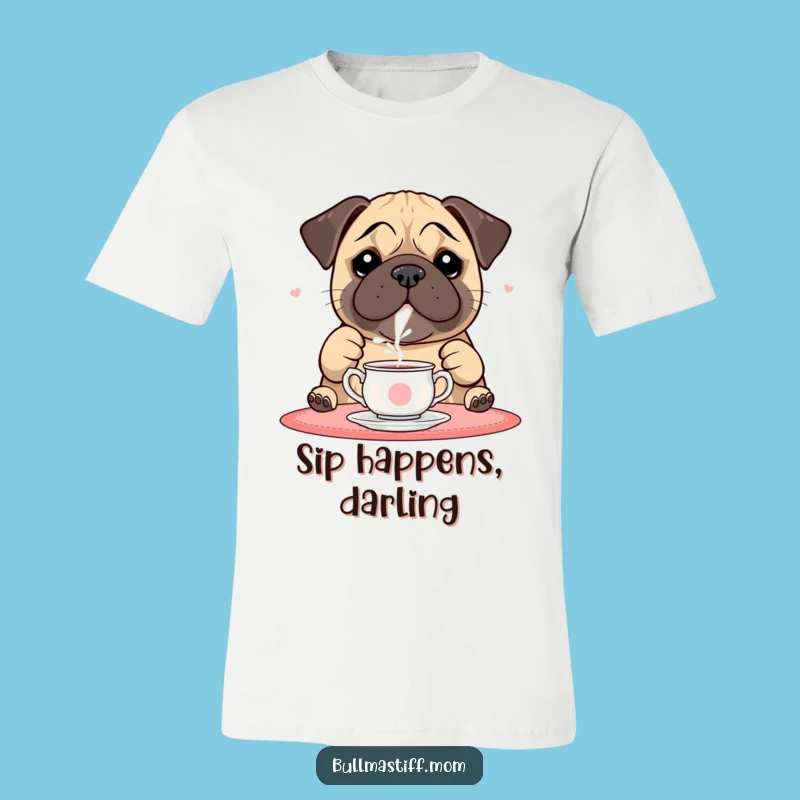 Funny Bullmastiff Tea Shirt: Playful Pour Pup, Hilarious Novelty Tee Gift