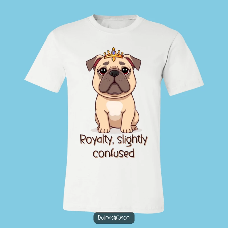 Funny Regal Bullmastiff Tiara T-Shirt: Wear Your Royal Comedy, a Hilarious Gift