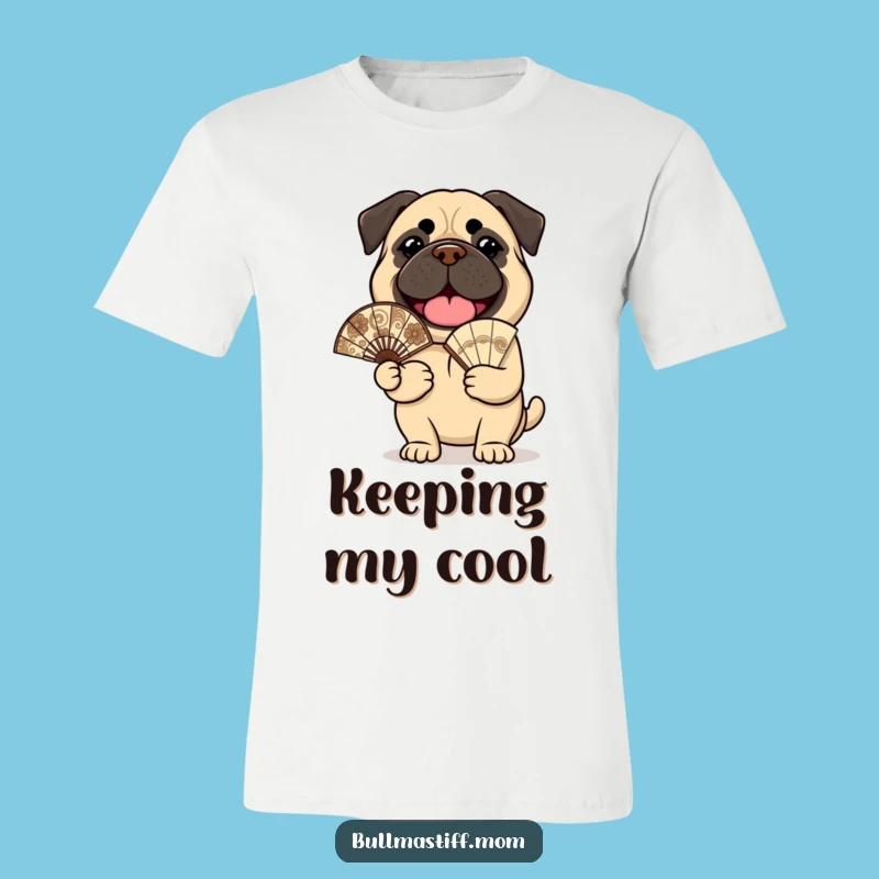 Funny Cheerful Bullmastiff T-Shirt: Ornate Fan Pup, Joyful Tee Gift