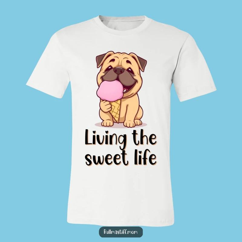 Funny Ice Cream Bullmastiff Tee: Playful Dog Lover T-Shirt, Hilarious Summer Gift!