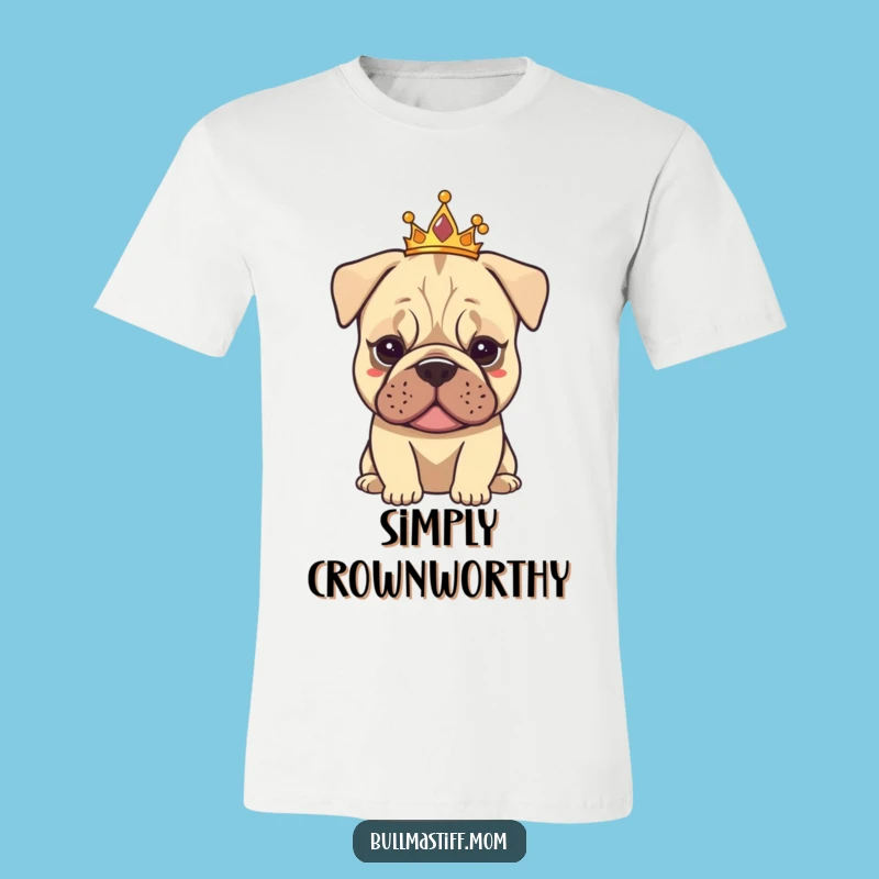 Funny Tiarad Bullmastiff T-Shirt: Elegant Dog Crown Tee