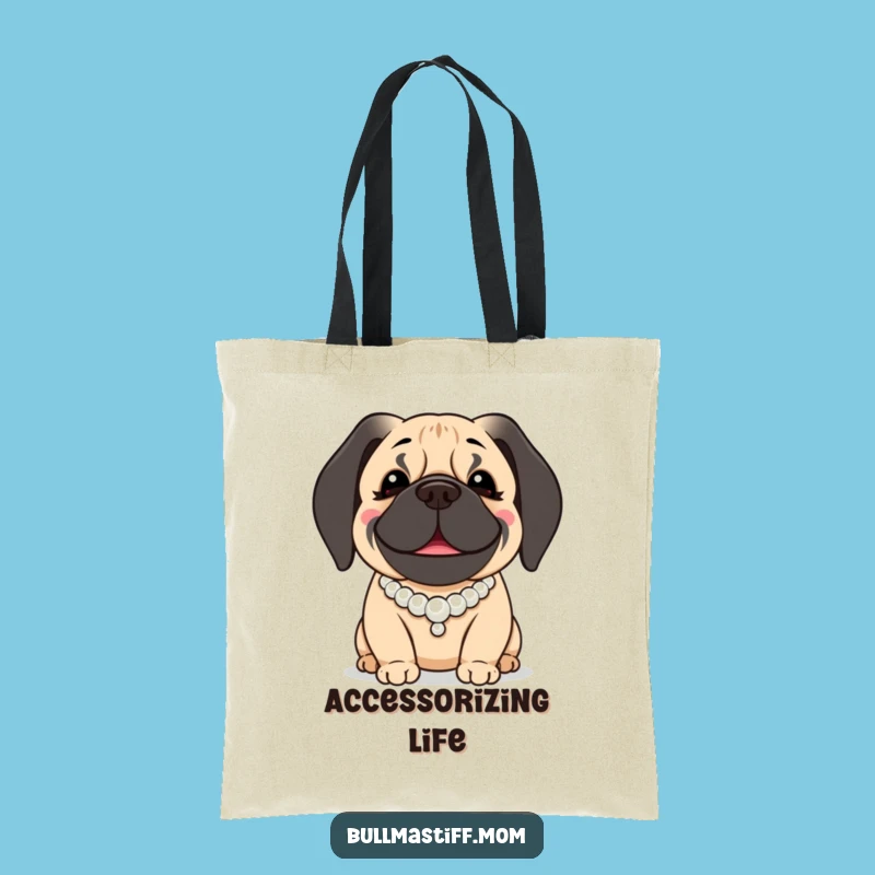 Funny Bullmastiff Tote Bag: Pearly Gentle Giant, Chic Accessory Funny Dog Gift