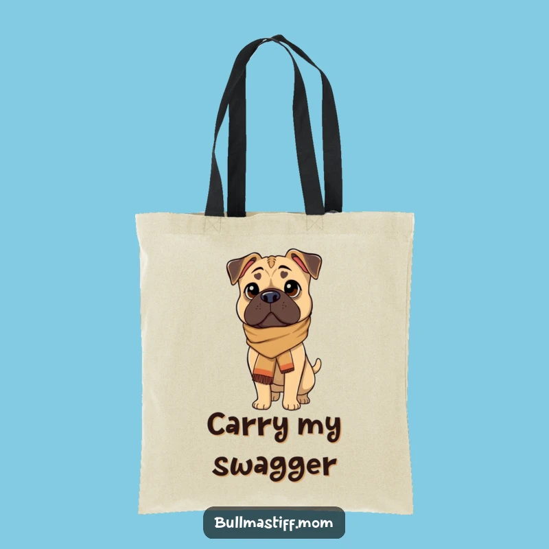 Funny Bullmastiff Scarf Tote Bag: Carry Your Essentials with Canine Elegance