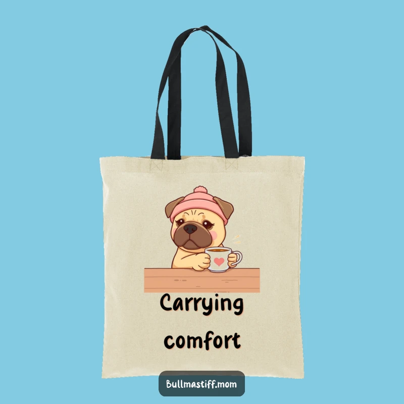 Bullmastiff Tea Break Tote Bag - Funny Warm Hat Dog Lover Gift