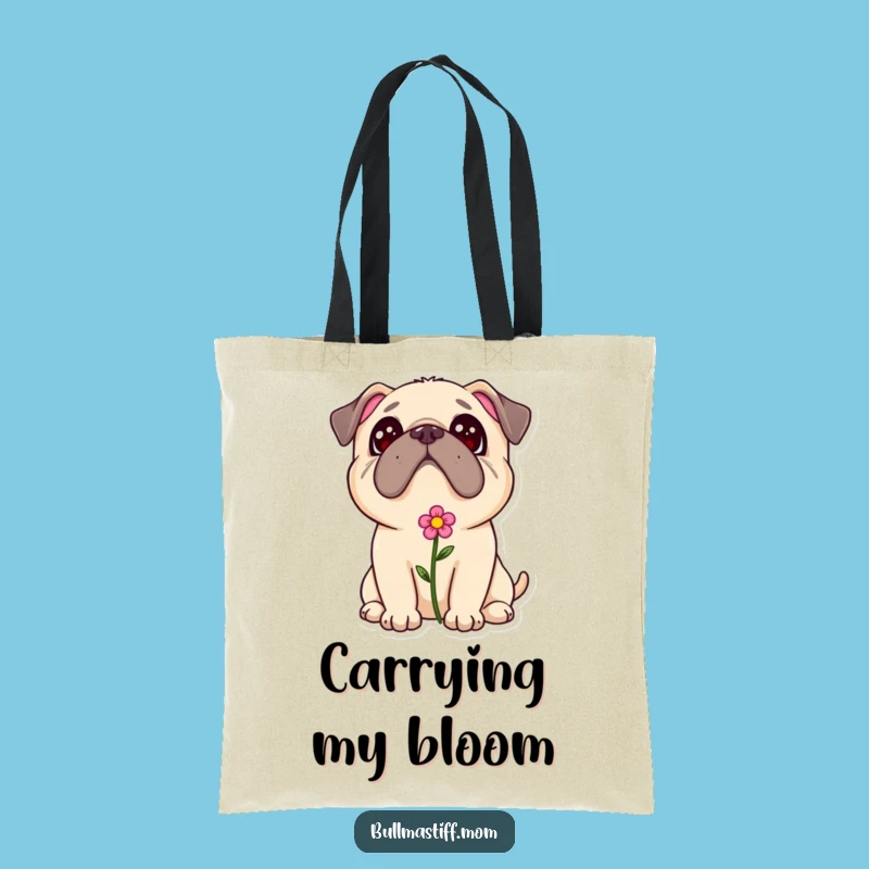Bullmastiff Flower Tote Bag - Adorable Dog Lover Accessory Gift