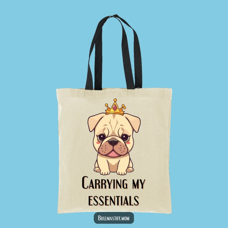 Funny Tiarad Bullmastiff Tote Bag: Elegant Dog Crown Bag