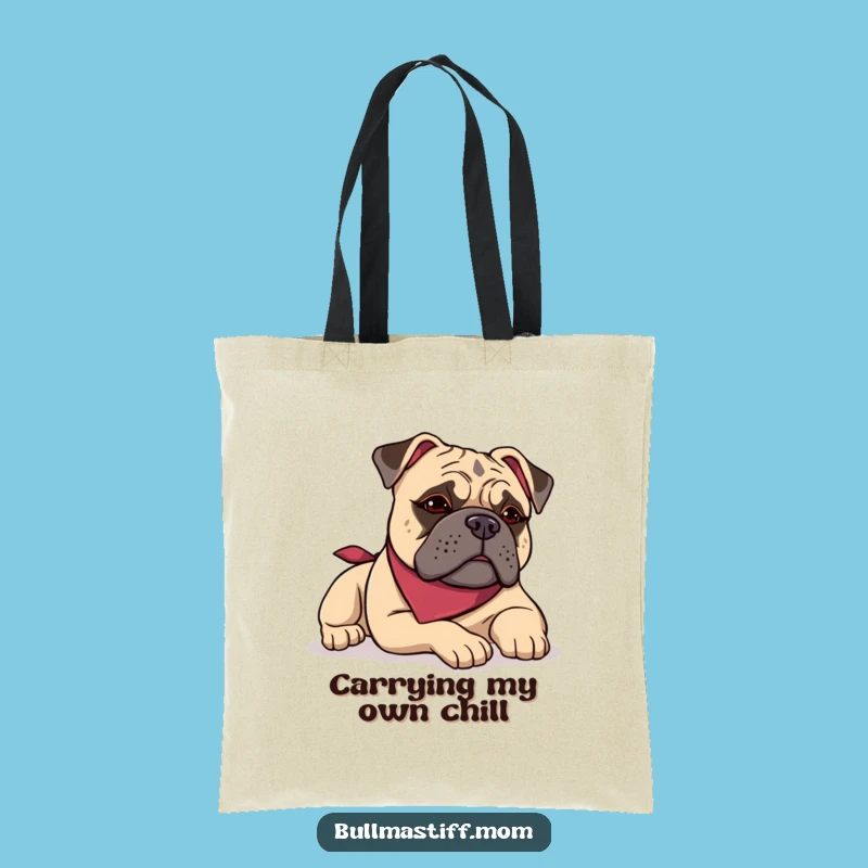 Funny Bullmastiff Bandana Tote Bag: Spacious Dog Lover Carryall, Great Humorous Gift!