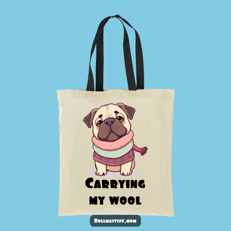 Funny Bullmastiff Knitting Tote Bag: Carry Your Yarn & Laughs