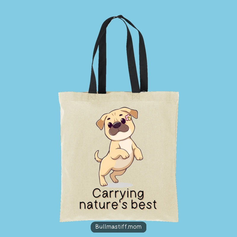 Funny Bullmastiff Flower Ear Tote Bag: Chic Accessory for Dog Lovers