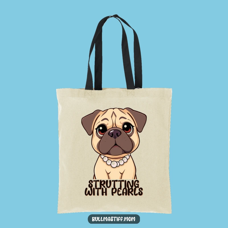 Funny Bullmastiff Pearl Necklace Tote Bag: Carry Your Kindness
