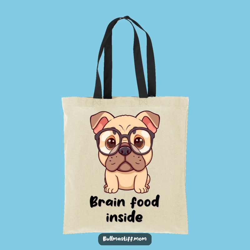 Funny Bullmastiff Specs Tote Bag: Carry Your Thoughts with Canine Wisdom