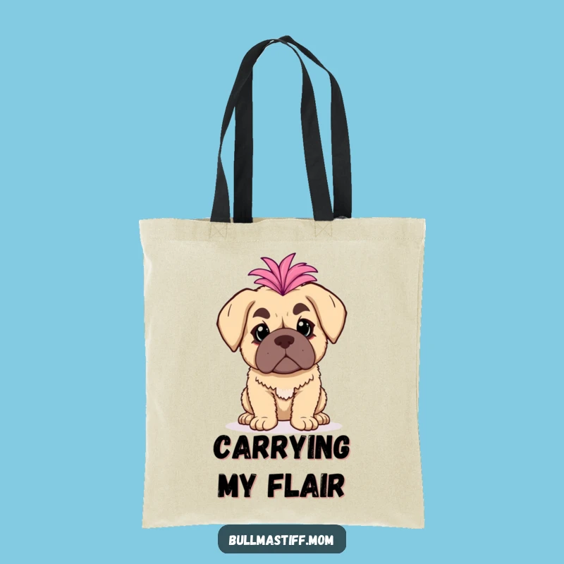 Funny Bullmastiff Tote Bag: Diva Boa, Chic & Dramatic Accessory Gift