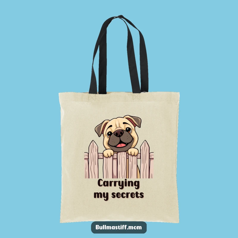 Funny Curious Bullmastiff Tote Bag - Peeking Dog Accessory, a Hilarious Everyday Gift