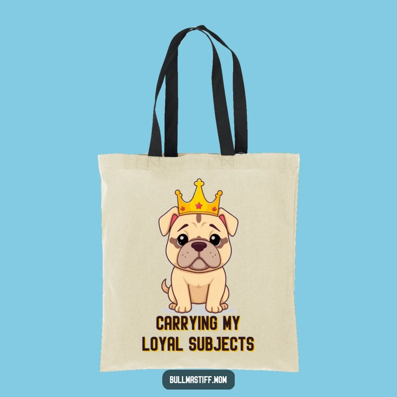 Funny Royal Bullmastiff Dog Tote Bag: Carry Your Kingdom with Pride!