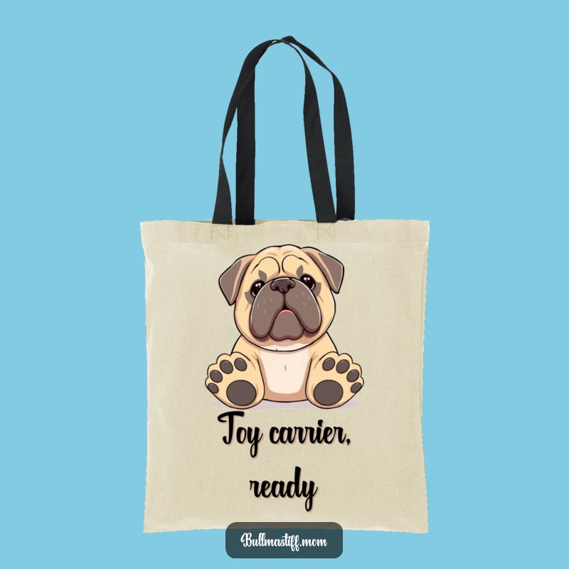 Funny Big Paws Bullmastiff Tote Bag: Playful Dog Toy Carryall, Humorous Gift!